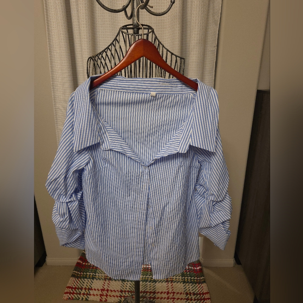 Blue Striped Women's Top